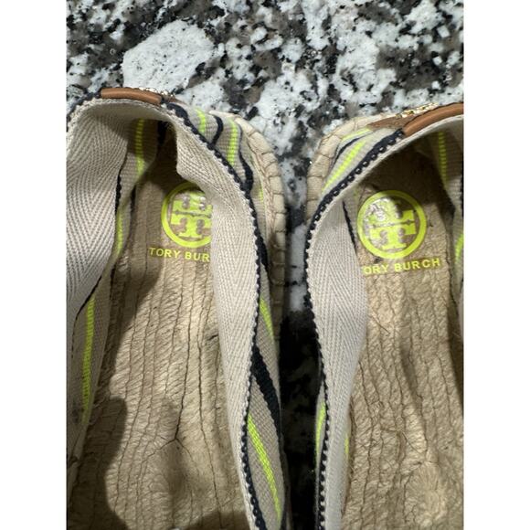 Tory Burch Ines Tan Striped Espadrilles Flats Women’s Size 10 GUC - Picture 5 of 6